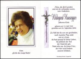 Hausegger Hildegard, geb. Klotz, +2002