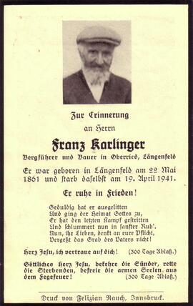 Karlinger Franz, +1941