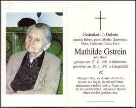 Gstrein Mathilde, geb. Moser, +1991