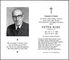 Riml Peter, +1980