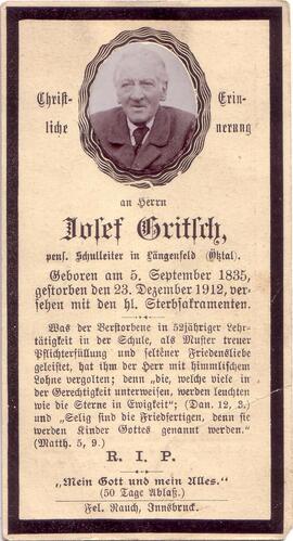 Gritsch Josef, Lehrer, +1912