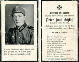 Schöpf Peter Paul, 2. Weltkrieg, +1942