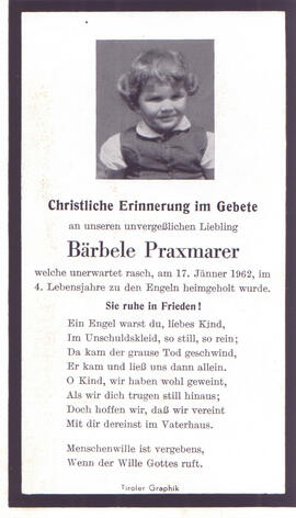 Praxmarer Bärbele, +1962