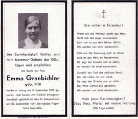 Granbichler Emma, geb. Pittl, +1944