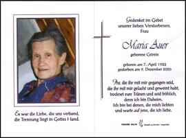 Auer Maria, geb. Gstrein, +2005