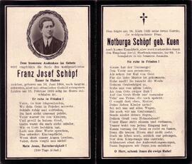 Schöpf Franz Josef und Notburga, geb. Kuen, +1929