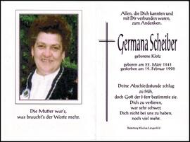 Scheiber Germana, geb. Klotz, +1998