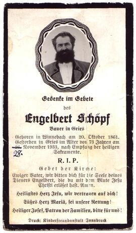 Schöpf Engelbert, +1933