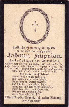 Kuprian Johann, +1898