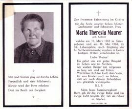 Maurer Theresia, geb. Grüner, +1965