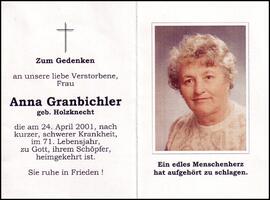 Granbichler Anna, geb. Holzknecht, +2001