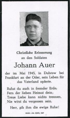 Auer Johann, 2. Weltkrieg, +1945