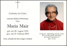 Mair Maria, Widumhäuserin, +2004