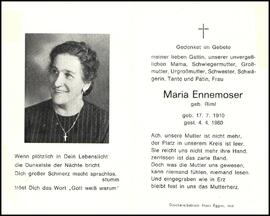 Ennemoser Maria, geb. Riml, +1980