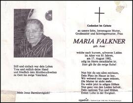 Falkner Maria, geb. Auer, +1982