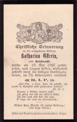 Gstrein Katharina, geb. Holzknecht, +1897