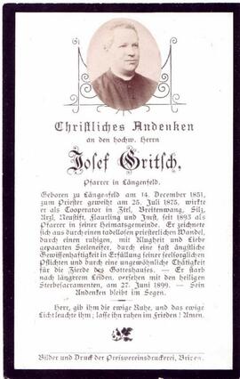 Gritsch Josef, Pfarrer, +1899