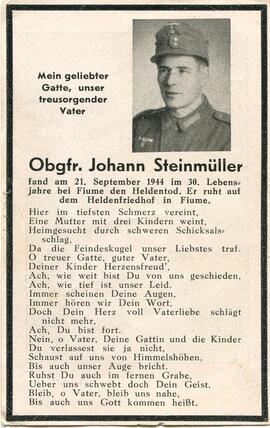 Steinmüller Johann, 2. Weltkrieg, +1944