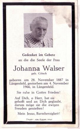 Walser Johanna, geb. Götsch, +1966