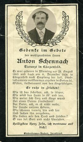 Schennach Anton, Tierarzt, +1926