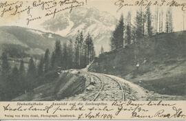 Stubaitalbahn - Aussicht auf die Serlesspitze (7.9.1904)