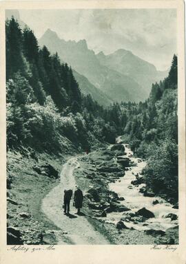 Postkarte "Aufstieg zur Alm"