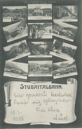 Grußkarte Stubaitalbahn von 1905