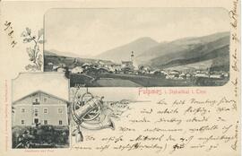 Grußkarte Hotel Post Fulpmes Jahr 1901