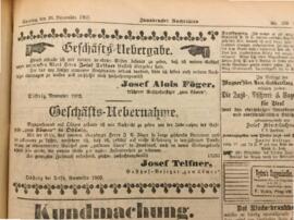 Ibk NR 1903-11-28 Nr 273 Seite 35 Löwenwirtshaus Übernahme Telfner