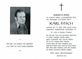 Sterbebild Fitsch Karl 1976 05 17 V