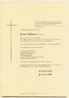 Gillmayr Erna geb Purner geb 1934 gest 20-12-1988