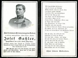 Sterbebild Gaßler Josef, gest. 1916 06 09