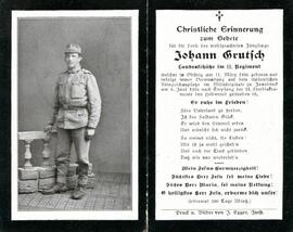 Sterbebild Grutsch Johann, gest. 1916 06 04