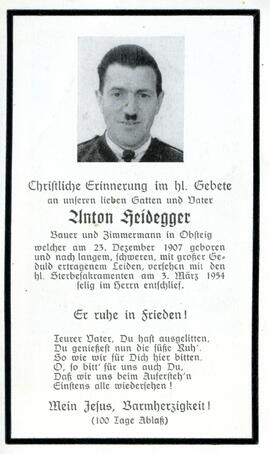 Sterbebild Heidegger Anton 1954 03 03 R 1
