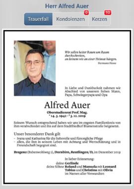 Auer Alfred geb 1942 gest 03-12-2019