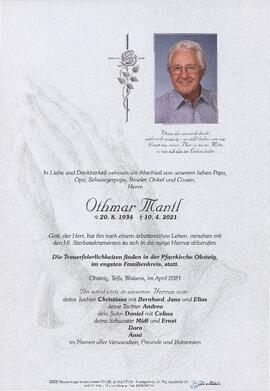 Mantl Othmar geb 1934 gest 10-04-2021