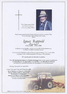 Rappold Ignaz geb 1930 gest 14-04-2021