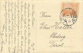 Postkarte Rückseite mit Poststempel 22.10.1930