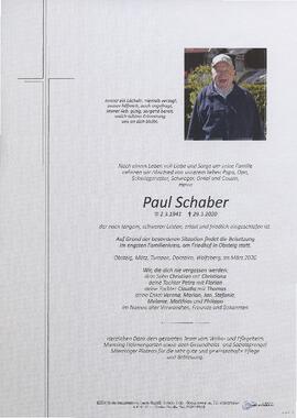 Schaber Paul geb 1941 gest 29-03-2020