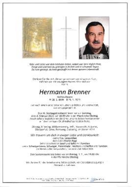 Brenner Hermann geb 1939 gest 25-01-2023