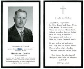 Sterbebild Gaßler Hermann 1963 07 07 V