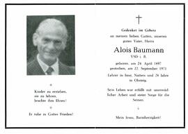 Sterbebild Baumann Alois 1971 09 22 V