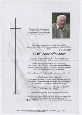 Ausserlechner Karl geb 1923 gest 01-03-2020