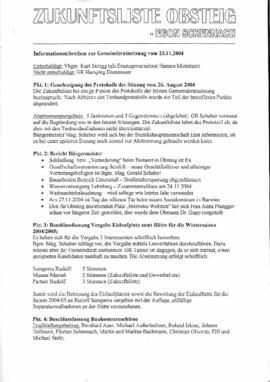 Zukunftsliste Obsteig - Egon Schennach - 2004-11-23