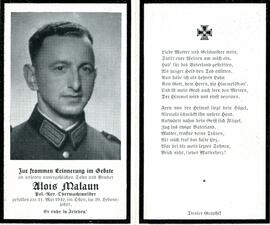 Sterbebild Malaun Alois, gest. 1942 05 31