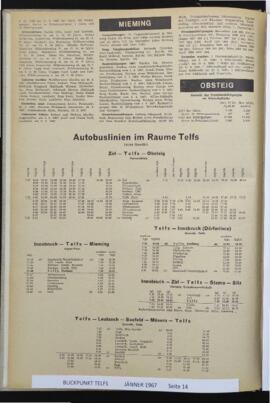 BP Telfs 1967 Juni Nr 1 Seite 14 Autobuslinien Nächtigungsstatistik