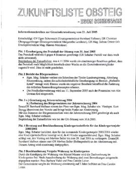 Zukunftsliste Obsteig - Egon Schennach - 2005-07-21