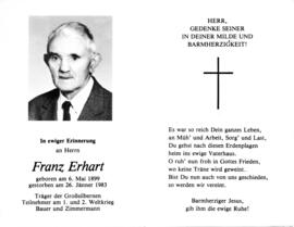 Sterbebild Erhart Franz 1983 01 26 V