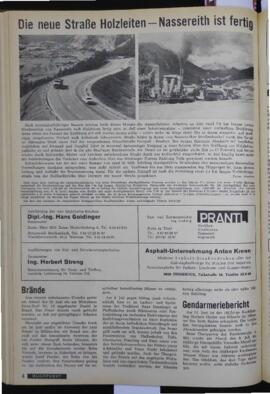 BP Telfs 1970-07-24 Nr 7 Seite 4 Straßenaustelle Holzleiten Rossbach Eröffnung