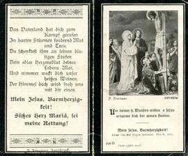 Sterbebild  Föger Anton, gest. 1919 04 20